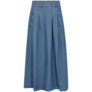 Co'Couture - Denim Plooirok - Blauw