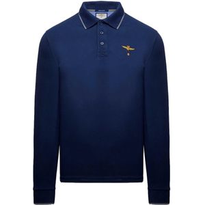 Aeronautica Militare, Heren, Tops, Blauw, Maat: L Katoen,