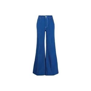 Zimmermann Indigo Blauwe Uitlopende Katoenen Jeans , Blue , Dames , Maat: W28