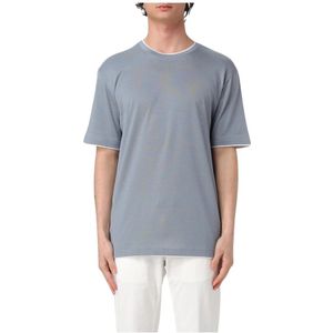 Eleventy, Heren, Tops, Blauw, Maat: XL Katoen,