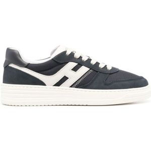 Hogan Zwarte en witte sneakers , Black , Heren , Maat: 44 EU