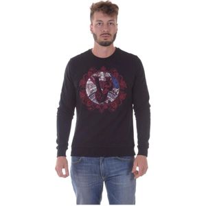 Versace Jeans Couture, Heren, Sweatshirts & Hoodies, Zwart, Maat: XL Katoen,