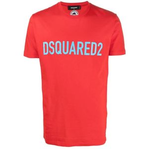 Dsquared2, Heren, Tops, Rood, Maat: M Katoen,