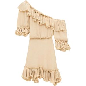 Saint Laurent, Dames, Jurken, Beige, Maat: L