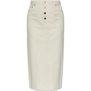 Moschino, Dames, Rokken, Beige, Maat: XS Denim,