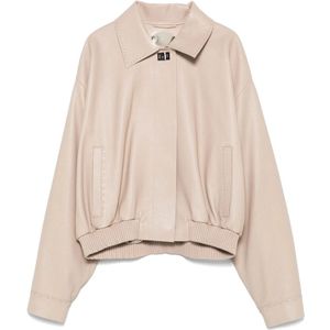 Fendi, Dames, Jassen, Beige, Maat: XS Leer,