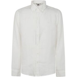 Michael Kors, Heren, Overhemden, Wit, Maat: L Linnen,