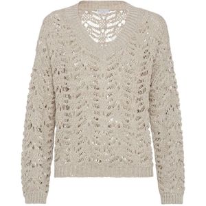 Brunello Cucinelli, Dames, Truien, Beige, Maat: S