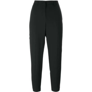 Twinset Cigarettebroek met kanten inzetstukken , Black , Dames , Maat: XS