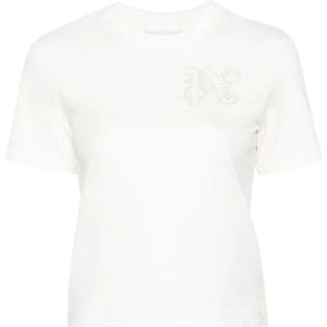 Palm Angels - Monogram T-shirt - Wit - Katoen