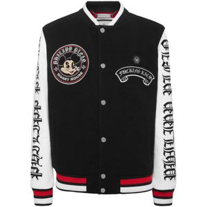 Philipp Plein, Heren, Jassen, Zwart, Maat: L Leer,