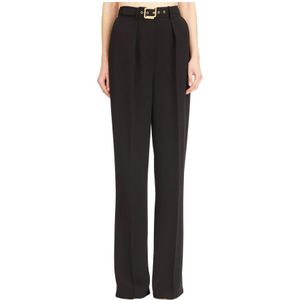 Elisabetta Franchi, Dames, Broeken, Zwart, Maat: M