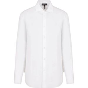 Emporio Armani, Heren, Overhemden, Wit, Maat: L Katoen,