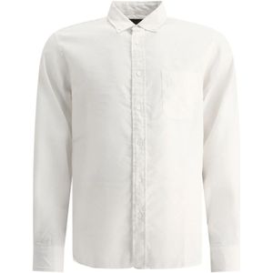 Beams Plus, Heren, Overhemden, Wit, Maat: S Linnen,