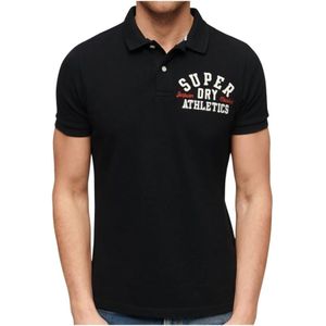 Superdry, Heren, Tops, Zwart, Maat: L Katoen,