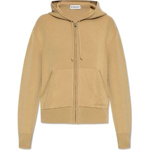 Burberry, Dames, Sweatshirts & Hoodies, Beige, Maat: L Wol,
