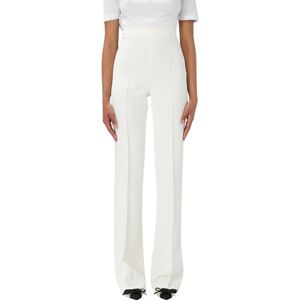 Elisabetta Franchi, Dames, Broeken, Beige, Maat: L Leer,