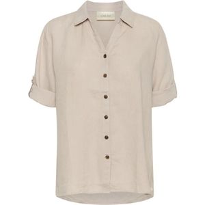 Cream, Dames, Blouses & Shirts, Beige, Maat: L/Xl Linnen,
