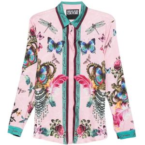 Versace Jeans Couture, Dames, Blouses & Shirts, Veelkleurig, Maat: XS Viscose,