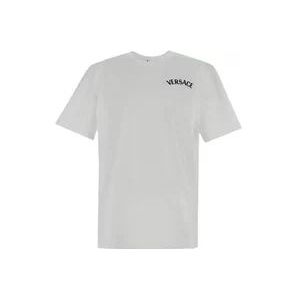 Versace Katoenen T-shirt met korte mouwen , White , Heren , Maat: S