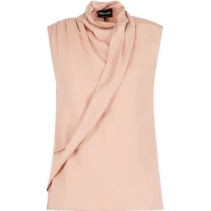 Giorgio Armani, Dames, Tops, Beige, Maat: XS Zijde,
