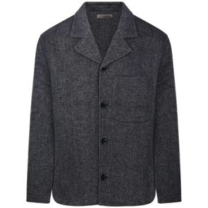 Officine Générale, Heren, Overhemden, Grijs, Maat: XL Wol,