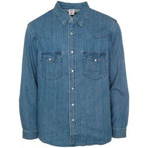 Edwin, Heren, Overhemden, Blauw, Maat: XL Denim,
