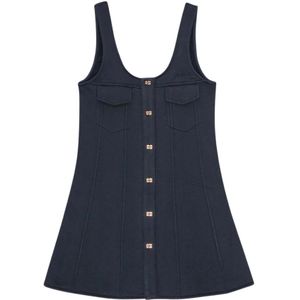 Ganni, Dames, Jurken, Blauw, Maat: S Fleece,