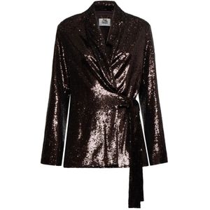 Silvian Heach, Dames, Jassen, Bruin, Maat: 2XS Poliester,