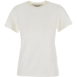 Golden Goose - T-shirt - Crème - Dames - Korte Mouwen - Ronde Hals