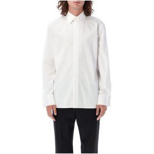 Saint Laurent, Heren, Overhemden, Wit, Maat: 2XL Zijde,
