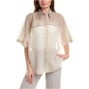 Brunello Cucinelli, Dames, Blouses & Shirts, Wit, Maat: S