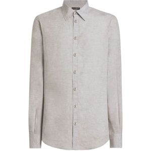 Dolce & Gabbana, Heren, Overhemden, Grijs, Maat: XL Linnen,