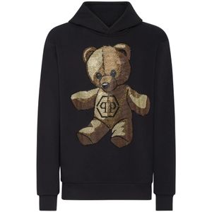 Philipp Plein, Heren, Sweatshirts & Hoodies, Zwart, Maat: 3XL Katoen,