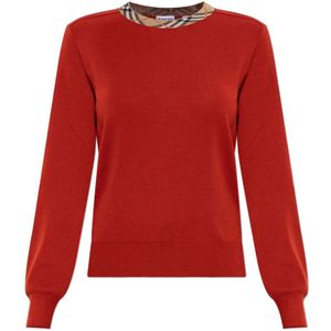 Burberry, Dames, Truien, Rood, Maat: M Katoen,