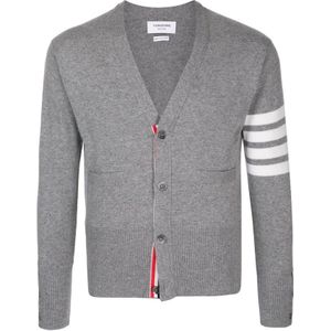 Thom Browne, Heren, Truien, Grijs, Maat: L Kasjmier,
