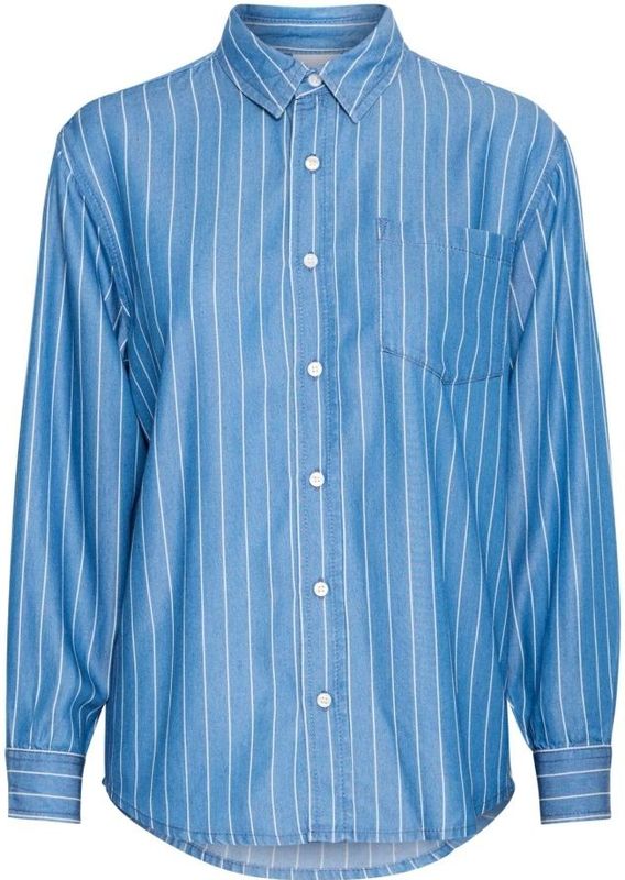 Ichi, Dames, Blouses & Shirts, Blauw, Maat: S