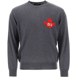 Dsquared2 - Sweatshirt - Grijs - Katoen - Regular Fit - Crew Neck