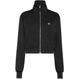 Philipp Plein, Dames, Sweatshirts & Hoodies, Zwart, Maat: S Viscose,