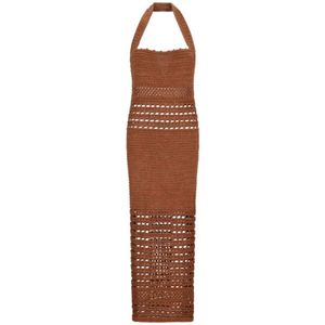 Retrofête, Dames, Jurken, Bruin, Maat: S