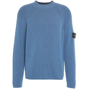 Stone Island, Heren, Truien, Blauw, Maat: XL