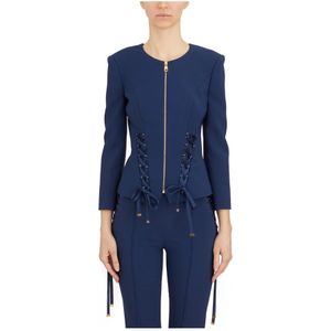 Elisabetta Franchi, Dames, Jassen, Blauw, Maat: L
