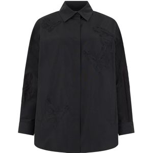 Valentino Garavani, Dames, Blouses & Shirts, Zwart, Maat: L Katoen,