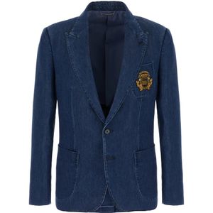 Dolce & Gabbana, Heren, Jassen, Blauw, Maat: XL Katoen,