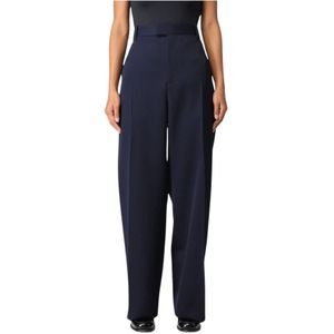 Bottega Veneta, Dames, Broeken, Blauw, Maat: S Wol,