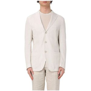 Eleventy, Heren, Jassen, Beige, Maat: L Linnen,