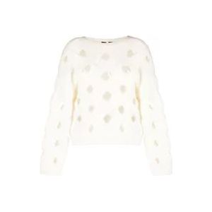 Pinko Crèmekleurige Caribou Sweater met Love Birds Logo , Beige , Dames , Maat: M