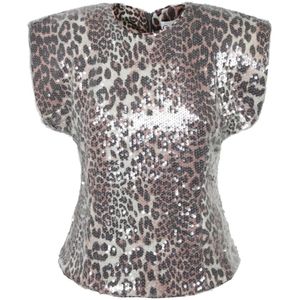 Ganni, Dames, Blouses & Shirts, Veelkleurig, Maat: XS Leer,