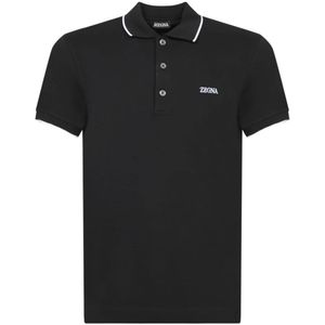 Zegna, Heren, Tops, Zwart, Maat: M Katoen,