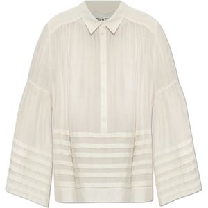 Munthe, Dames, Blouses & Shirts, Beige, Maat: XS Zijde,